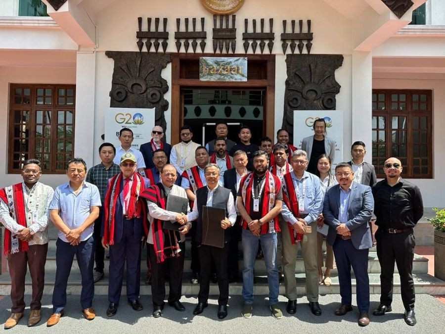 Officials during the signing of MoU between India-Bangladesh Chamber of Commerce and Industry and Business Association of Nagas on April 6.